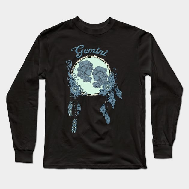 Zodiac sings gemini Long Sleeve T-Shirt by Nicky2342